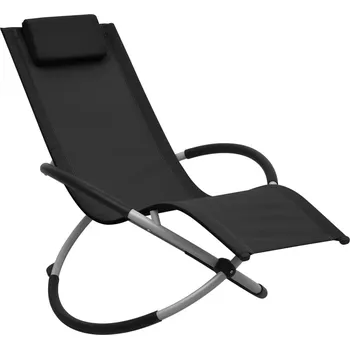 Zahradní nábytek vidaXL Dětské zahradní lehátko ocel černé