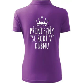 Princezny se rodí v dubnu - Polokošile dámská Pique Polo - XS ( Fialová )