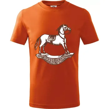 Chlapecké oblečení Houpací kůň - Tričko dětské bavlněné - 134 cm/8 let ( Oranžová )
