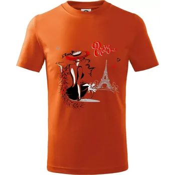 Chlapecké tričko Fashion model Paris - Tričko dětské bavlněné - 122 cm/6 let ( Oranžová )
