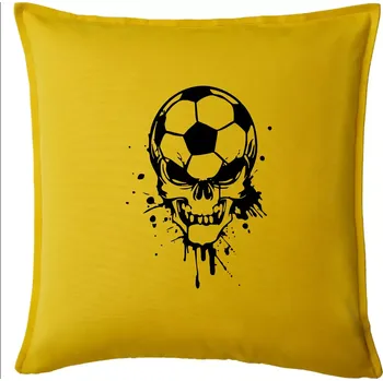 Polštář Fotbal lebka splash - Polštář 50x50 - 50x50 - Pouze potah ( Žlutá )