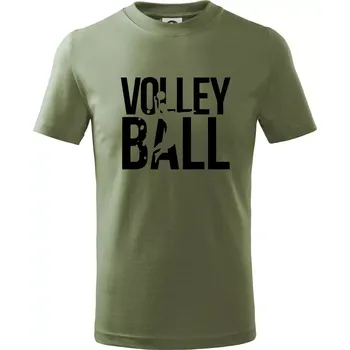 Volleyball nápis - Tričko dětské bavlněné - 104-110cm / 3-4 roky ( Khaki )