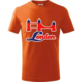 London most - Tričko dětské bavlněné - 104-110cm / 3-4 roky ( Oranžová )