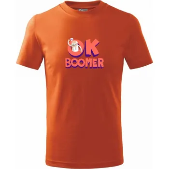 Ok boomer děda - Tričko dětské bavlněné - 158 cm/12 let ( Oranžová )