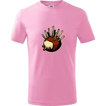 Kaštanový ježeček - Tričko dětské bavlněné - 98 cm / 2 roky ( Růžová )