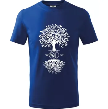 Chlapecké tričko Narozeninový strom 80 - Tričko dětské bavlněné - 98 cm / 2 roky ( Královská modrá )