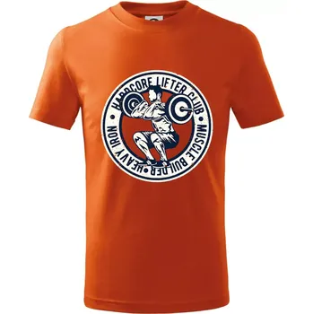 Chlapecké oblečení Hardcore Lifter heavy iron - Tričko dětské bavlněné - 146 cm/10 let ( Oranžová )