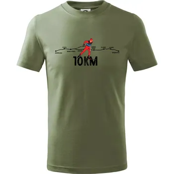 Chlapecké oblečení 10km po Jizerkách - Tričko dětské bavlněné - 134 cm/8 let ( Khaki )