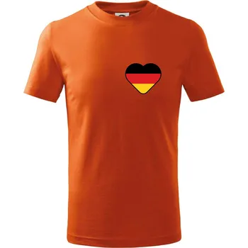 Germany love malé - Německá vlajka - Tričko dětské bavlněné - 134 cm/8 let ( Oranžová )