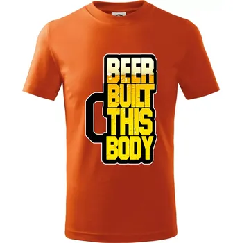Chlapecké tričko Beer built this body - Tričko dětské bavlněné - 122 cm/6 let ( Oranžová )