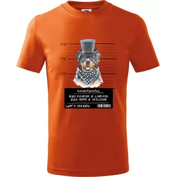 Lump a darebák rotvajler - Tričko dětské bavlněné - 122 cm/6 let ( Oranžová )