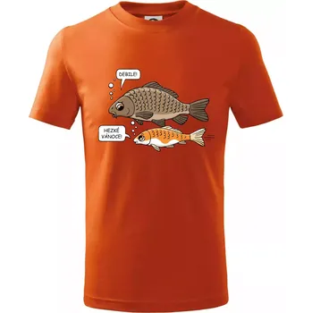 Chlapecké oblečení Hezké Vánoce Kapr a Koi kapr (Hana-creative) - Tričko dětské bavlněné - 158 cm/12 let ( Oranžová )
