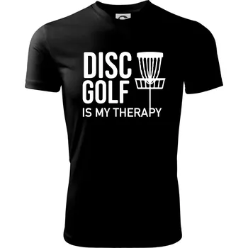Chlapecké tričko Disc golf is my therapy - Dětské triko sportovní (dresovina) - 158 cm/12 let ( Černá )