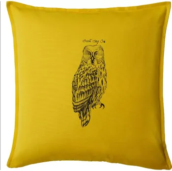 Polštář Puštík vousatý great gray owl - Polštář 50x50 - 50x50 - Pouze potah ( Žlutá )