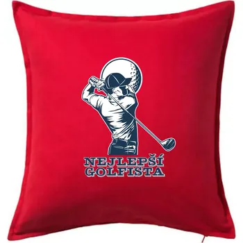Polštář Nejlepší golfista - Polštář 50x50 - 50x50 - Pouze potah ( Červená )