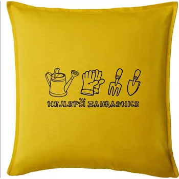 Polštář Nejlepší zahradnice - Polštář 50x50 - 50x50 - Pouze potah ( Žlutá )