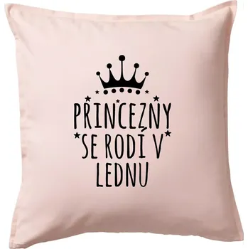 Polštář Princezny se rodí v lednu - Polštář 50x50 - 50x50 - Pouze potah ( Světle růžová )