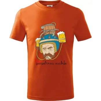 Chlapecké tričko Beerpetuum mobile - Tričko dětské bavlněné - 98 cm / 2 roky ( Oranžová )