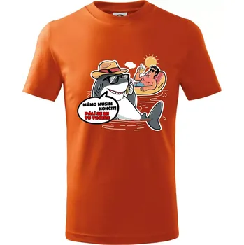 Chlapecké tričko Žralok musím končit - Tričko dětské bavlněné - 104-110cm / 3-4 roky ( Oranžová )