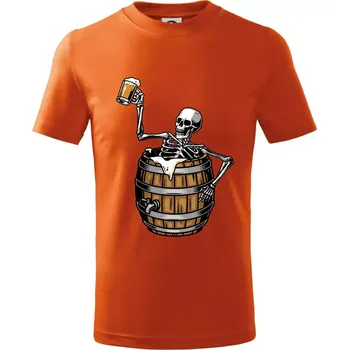 Kostra pivo - Tričko dětské bavlněné - 158 cm/12 let ( Oranžová )