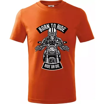 Lebka ride or die - Tričko dětské bavlněné - 158 cm/12 let ( Oranžová )