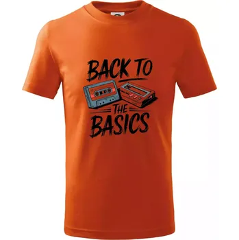 Back to the basics 90s - Tričko dětské bavlněné - 104-110cm / 3-4 roky ( Oranžová )