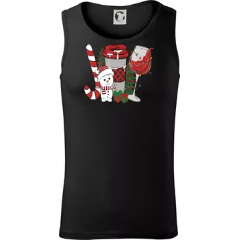 Pánské termoprádlo Vánoce, víno a sněhulák - Tílko pánské Core - 2XL ( Černá )