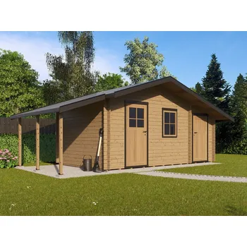 Zahradní domek Zita EKO 490x300 28 mm + přístřešek