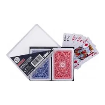 Karetní hra Komplet 2 talii kart w etui 100% platik 4 index