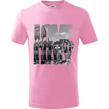 Love italy - colosseum - Tričko dětské bavlněné - 98 cm / 2 roky ( Růžová )