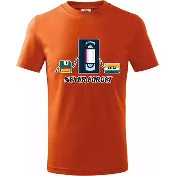 Chlapecké tričko Never forget 90s - Tričko dětské bavlněné - 146 cm/10 let ( Oranžová )