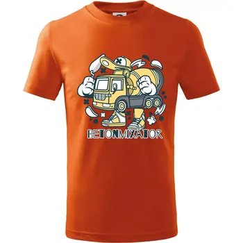 Chlapecké tričko Betonmixátor - Tričko dětské bavlněné - 98 cm / 2 roky ( Oranžová )