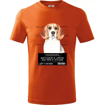 Lump a darebák bígl - Tričko dětské bavlněné - 104-110cm / 3-4 roky ( Oranžová )