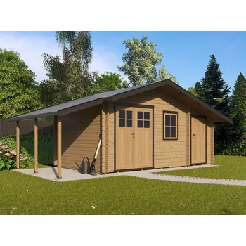 Zahradní domek Zita EKO DD 490x300 28 mm + přístřešek