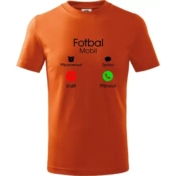 Chlapecké tričko Fotbal volá - Tričko dětské bavlněné - 104-110cm / 3-4 roky ( Oranžová )