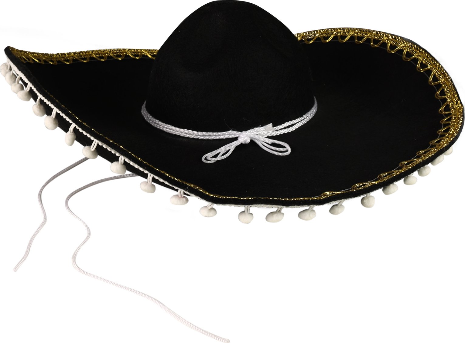 Klobouk mexické sombréro černé pro dospělé