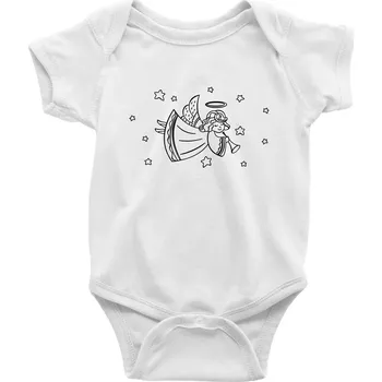 Kojenecké oblečení Andílek hrající - Body kojenecké s krátkým rukávem - Krátký r. 12-18 měs ( Bílá )