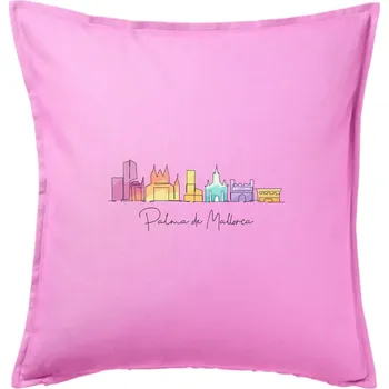 Polštář Mallorca - Siluety památek - barevné - Polštář 50x50 - 50x50 - Pouze potah ( Růžová )