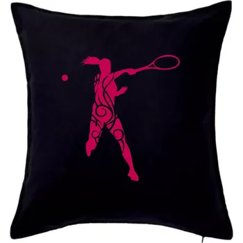 Polštář Tenistka klikihaky - Polštář 50x50 - 50x50 - Včetně výplně ( Černá )