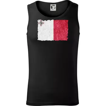 Vlajka Malta okousaná - Tílko pánské Core - XL ( Černá )
