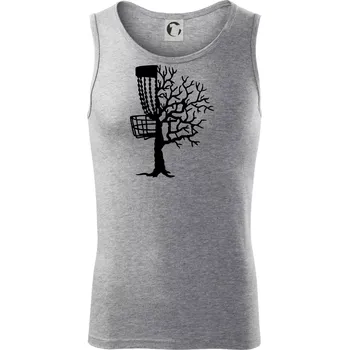 Disc golf pozor strom - Tílko pánské Core - XL ( Tmavě šedý melír )