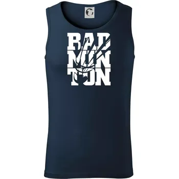 Badminton nápis - Tílko pánské Core - S ( Námořní modrá (velmi tmavá - téměř černá) )