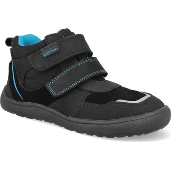 Dívčí obuv Barefoot dětské kotníkové boty Protetika - Banet černé/tyrkysové Velikost: 27
