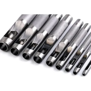 Sada výsečníků na látky a kůži 9 ks nikl