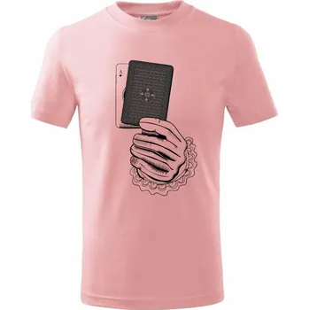 Poker ruka - Tričko dětské bavlněné - 98 cm / 2 roky ( Růžová )