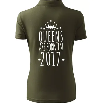 Queens are born in 2017 - Polokošile dámská Pique Polo - 2XL ( Military )