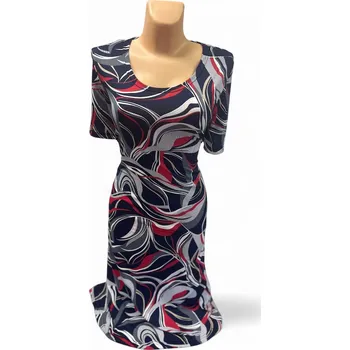 Dámské šaty Polyesterové šaty EVIČKA, Barva Červená, Velikost XXXL56, Materiál 98% Polyester 2% Lycra