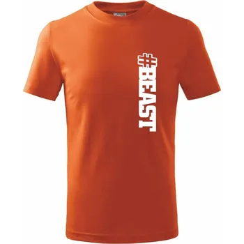 Beast hashtag - Tričko dětské bavlněné - 104-110cm / 3-4 roky ( Oranžová )