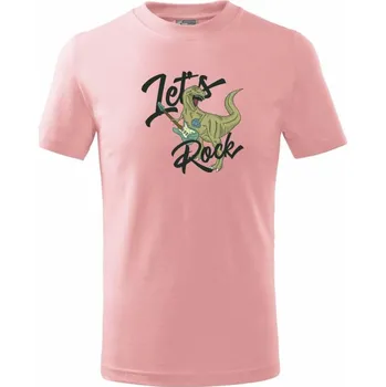 Chlapecké tričko Let's rock T-rex - Tričko dětské bavlněné - 98 cm / 2 roky ( Růžová )