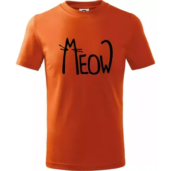 Meow - Mňau - Tričko dětské bavlněné - 122 cm/6 let ( Oranžová )